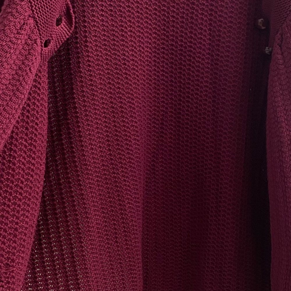 Croft & Barrow Burgundy Cardigan Sweater Shawl Collar Pockets Size L - Picture 9 of 9